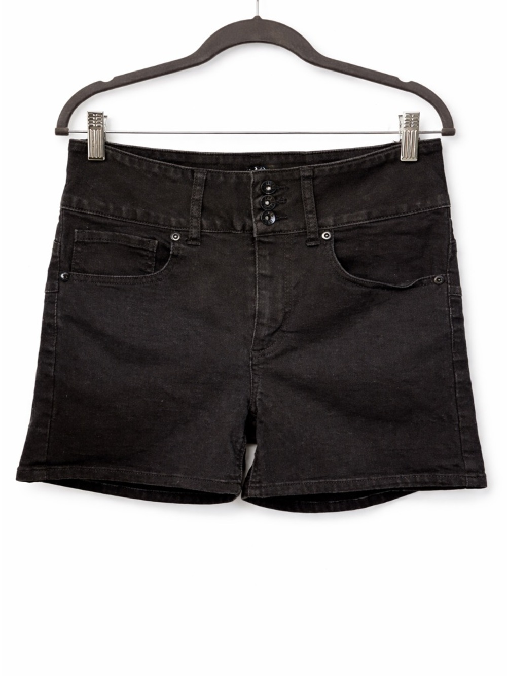 Hot Topic Black Super Skinny Shorts 4” Inseam High Rise Alt Grunge Size 9